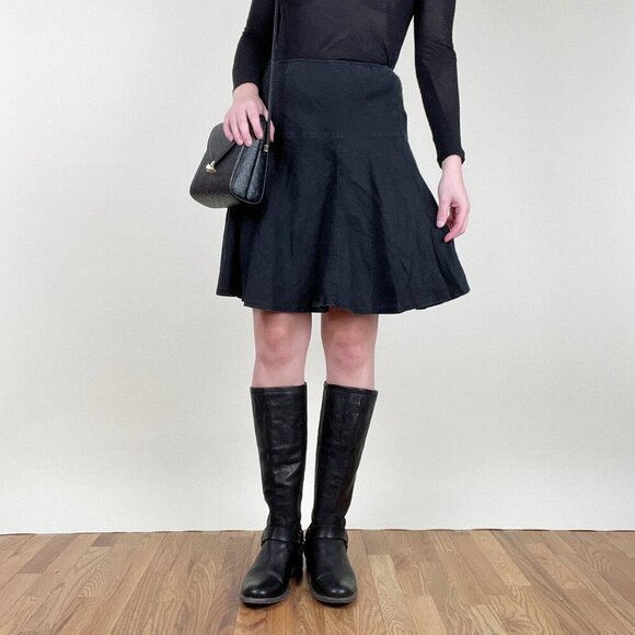 Vintage 100% Linen Drop Waist Mini Midi Skirt Low High Rise Coastal Cowgirl Y2K - Picture 11 of 11